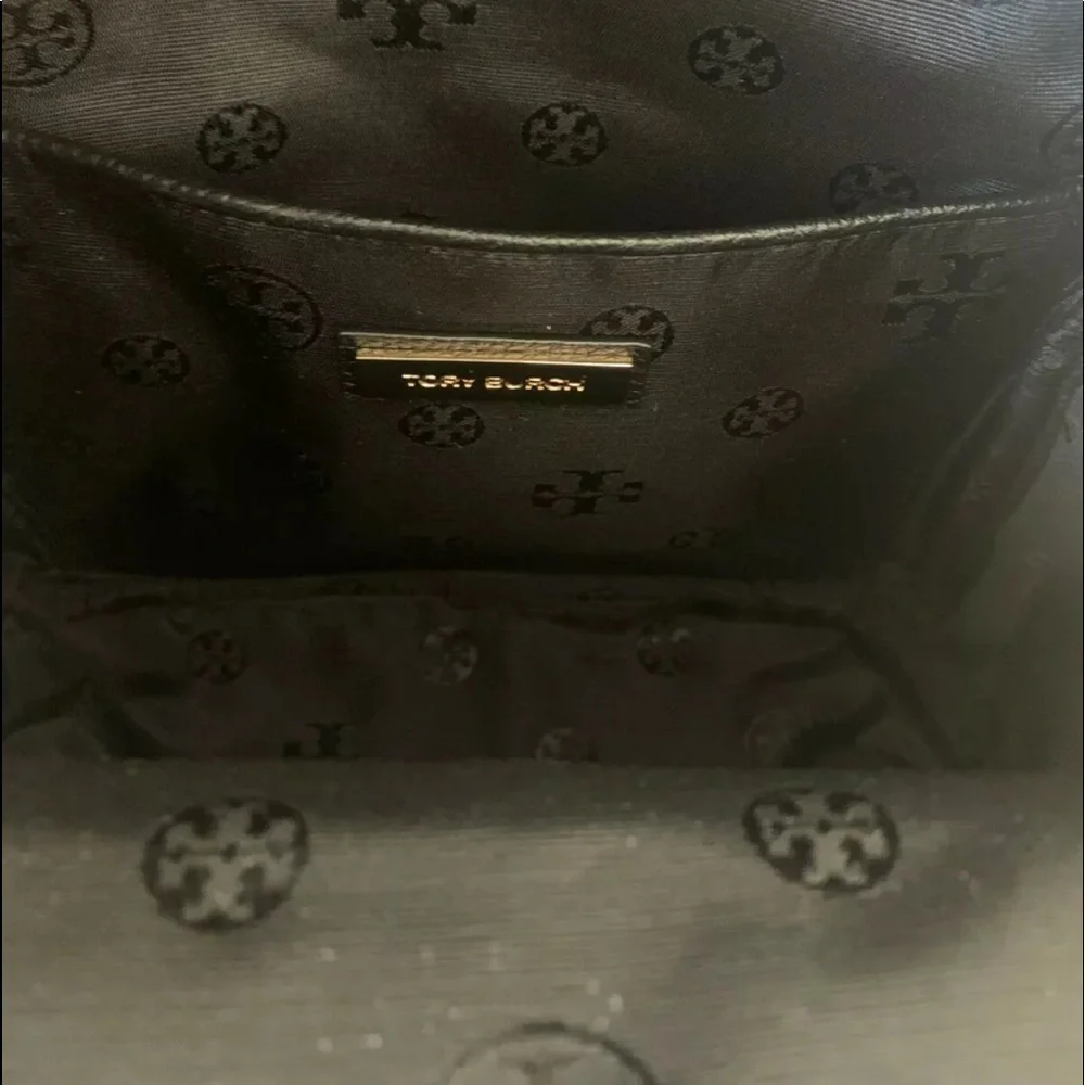 NWT! Tory Burch THEA Mini Pebble Leather Backpack Black Small Size -$395 - Picture 3 of 9